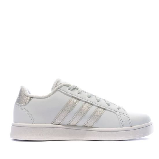 Baskets Blanches Fille Adidas Grand Court K Blanc Cdiscount