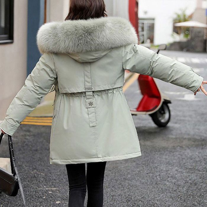 Doudoune Femme Mi-Longue, Doudoune à Capuche Hiver, Manteau Chaud - Main Image