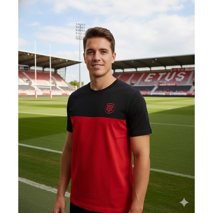 T-shirt Stade Toulousain Blanc Taille M 3/4 Paillettes Neuf Sans étiquettes - Taille 34-36 (équivalent 12-14 Ans)