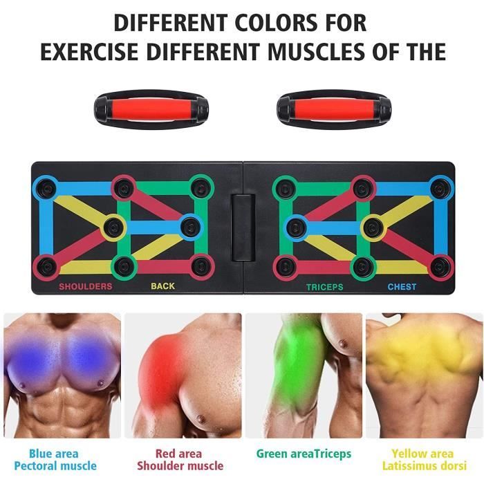 Planche De Pompes Pliable 30 En 1 – Compteur Intelligent, 2 Bandes De Résistance, Poignées Ergonomiques, Pour Maison Et Musculation