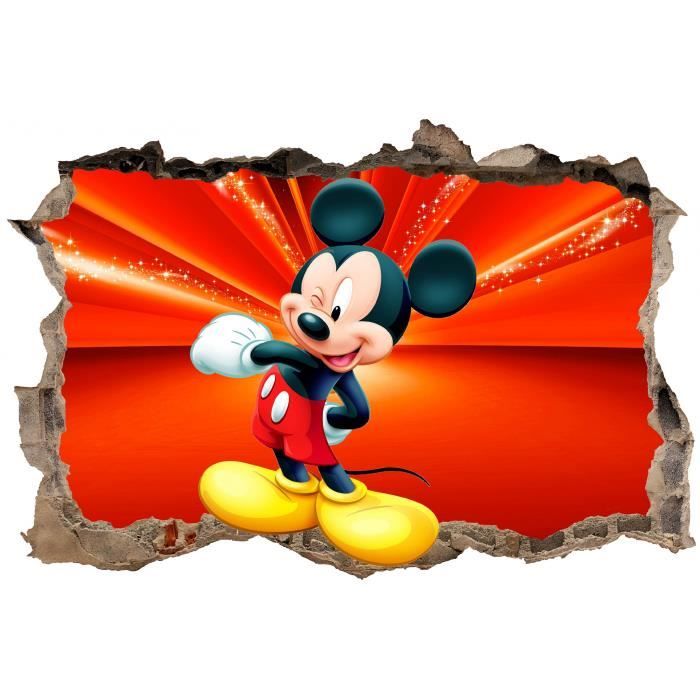 Stickers 3D trompe l'oeil Mickey réf 23241 : Dimensions papier ...