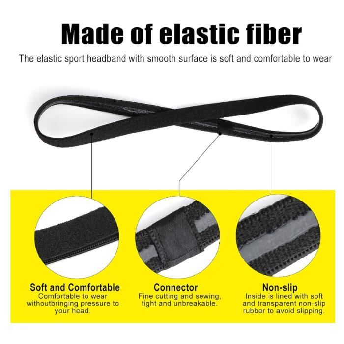 4Pcs Bandeau Cheveux Homme, Élastique Cheveux Serre Tete Homme, Antidérapant Bandeau Sport pour Yoga Football Jogging Femmes Hommes Bandeaux Cheveux Homme,Antidérapantes Bandeaux de Cheveux