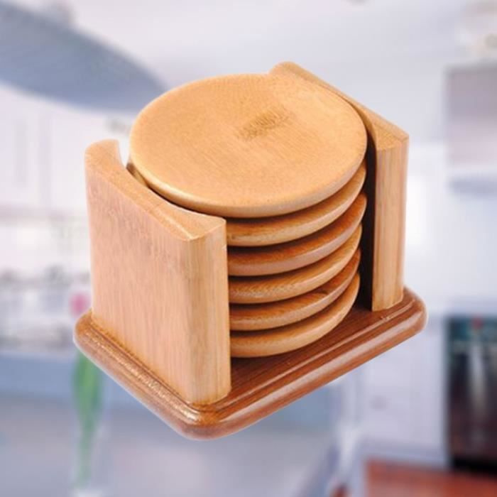 18 pcs Table ronde Bamboo Boire Couasseurs Tapis résistants à la ...