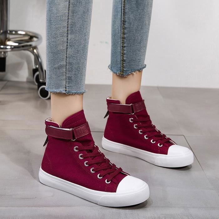 Basket montante rouge femme store