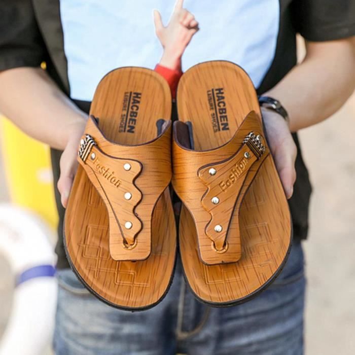 Tongs en cuir pour new arrivals homme