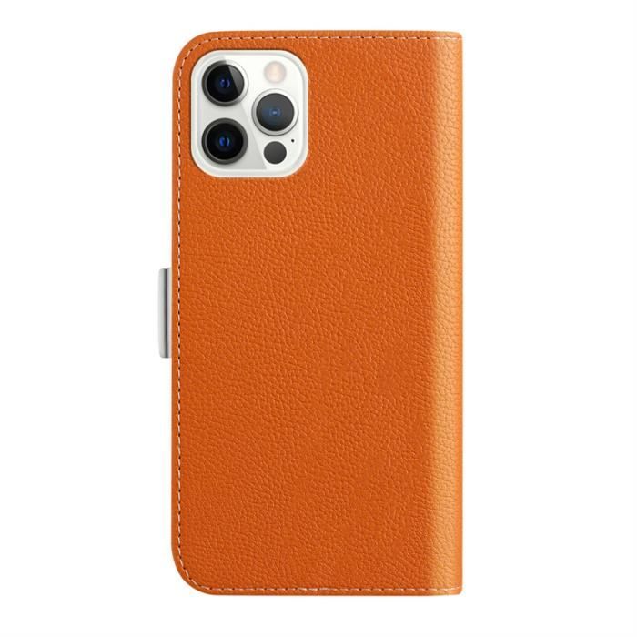 Coque Portefeuille IPhone 14 Pro Max – Cuir Et Plastique – Marron – NEUF