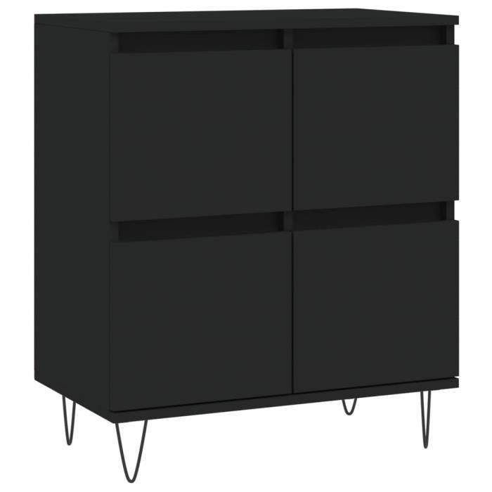 Buffets 2 pcs noir bois d ing nierie SALALIS DP6133