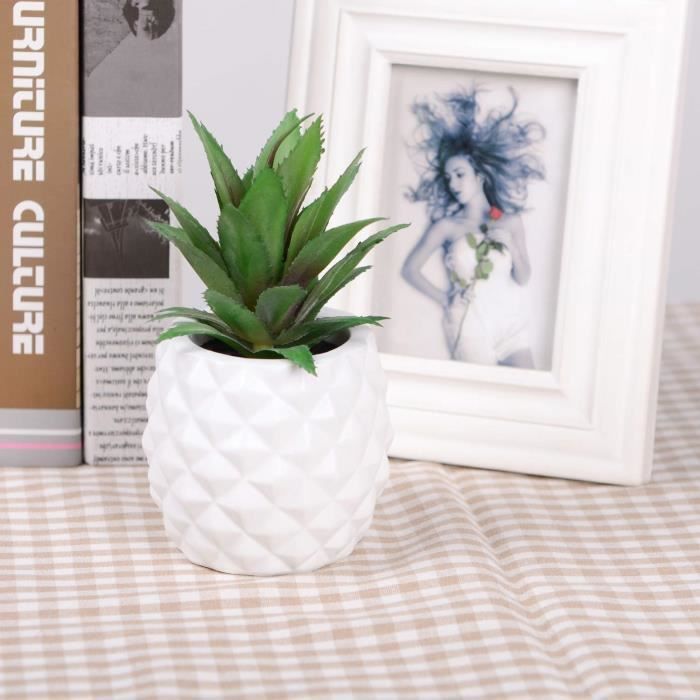 Ornements végétaux artificiels, plante de décoration à la maison avec pots,  amie de plante moelleuse douce étreignant coussin - Present pour la table