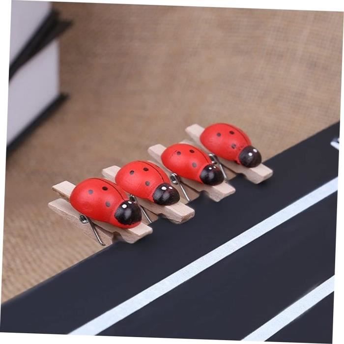 BESTonZON 100 Pièces Pinces À Linge Rouges Clips Photo Décoratifs