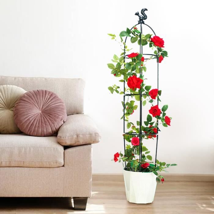 Treillis/tuteur Vertical Blanc Pour Plantes Grimpantes - Hauteur 180 Cm, Tubes Acier Recouverts De Polypropylène
