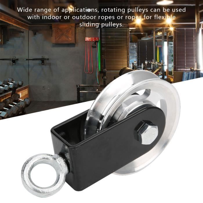 Poulie Pivotante 360° Bidirectionnelle - Roue De Poulie De Traction Sûre En Métal Pour Musculation Maison