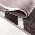 Tapis de salon moderne à design Tapis à poils ras, couleurs tendance, tapis moelleux, Marron Tapis 200 x 290 cm-2