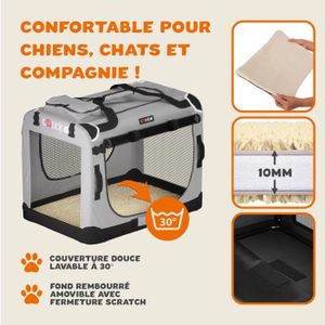MaxxPet Cage Pour Chien 61x43x48 Cm - Avec Coussin - Avec Poignée - Caisse De Transport Pliante 2 Portes Noir 89744270 MaxxPet Cage Pour Chien 61x43x48 Cm - Avec Coussin - Avec Poignée - Caisse De Transport Pliante 2 Portes Noir 89744270