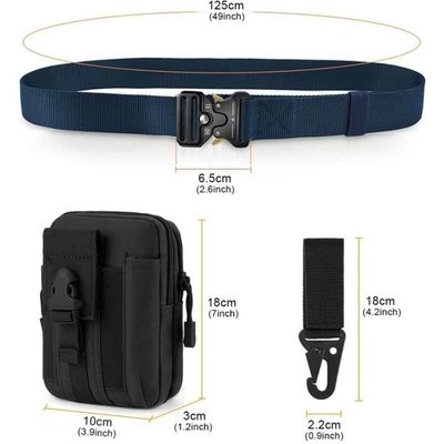 Ceinture Tactique Homme En Nylon - Boucle Métal à Déverrouillage Rapide - Largeur 3.8 Cm, Longueur 115 Cm - 10