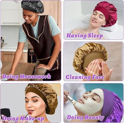 Bonnet De Nuit En Satin Pour Cheveux - Élastique, Réversible, Protection Nuit Pour Femme Et Homme