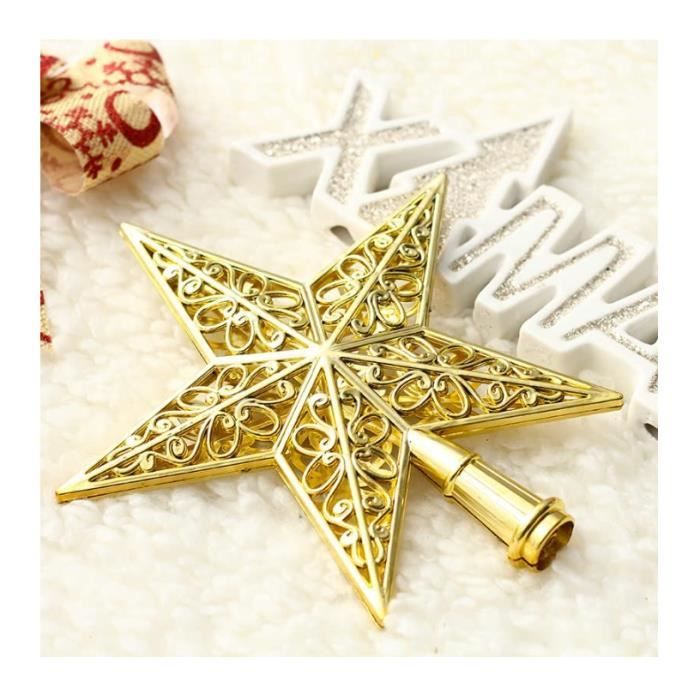 Pointe De Sapin De Noël En Plastique - 25 Cm, étoile Décorée