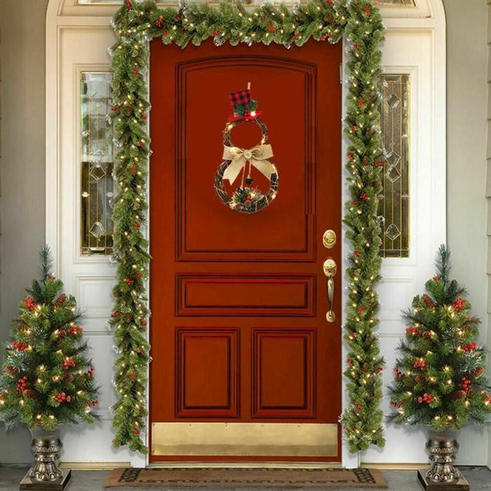 Couronne De Noël ZKINGZ Avec Cloches - Décoration Festive Pour Porte D'entrée, 40 Cm