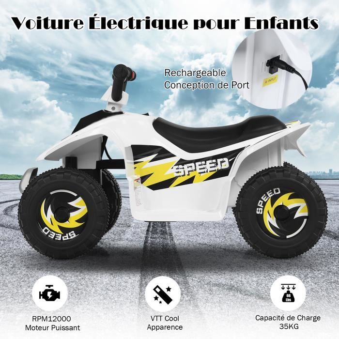 GOPLUS Voiture 4x4 Quad Buggy Electrique Enfants 3 Ans ,6V 4,5AH Charge 30KG avec Marche Avant/Arrière,Contrôle par Poignée,Rouge - Jeux - Jouets