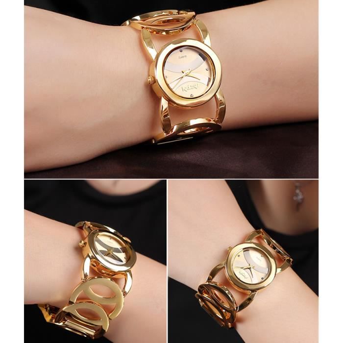 SHARPHY Magnifique Montre Femme Marque de Luxe D'or Diamant Quartz