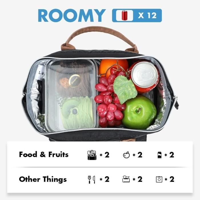 Sac Isotherme, Panier Repas 10L, Sac à Lunch Isolé avec Bandoulière  Réglable, Portable Sac à Lunch étanche pour école[S483] - Cdiscount Maison