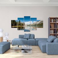 Tableau Mural XXL Montagnes - 200 X 100 Cm, 5 Parties, Impression Haut De Gamme, Prêt à Accrocher ! - 2