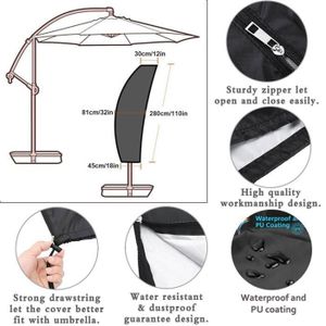 Housse De Protection Pour Parasol Sunnydays 40x50x210 Cm - Polyester, Fermeture éclair, Protection Contre Pluie/poussière