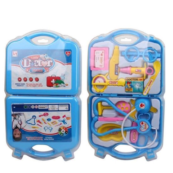 Baroni Toys Mallette De Médecin 14 Pièces - Jeu D'imitation Pour Enfants 3-7 Ans - Accessoires Docteur, Valise Transportable