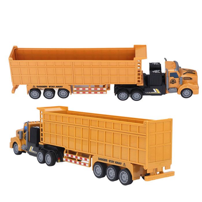 MECHIX Camion Semi-remorque RC 1/18 – 6x4 770S Avec Remorque Plate – Lumières Et Son – 2,4 GHz – Batterie 7,4 V – Rouge