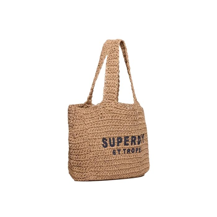 Sacs à main Superdry Femme tote Raffia City Marron Synthétique