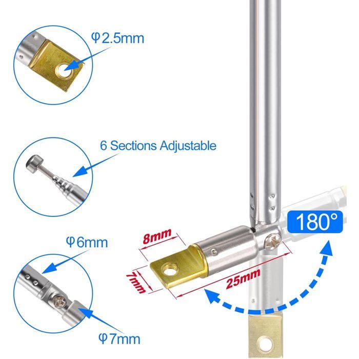 Antenne télescopique radio KAL DAB/FM intérieure, 6 sections 65 cm — free download