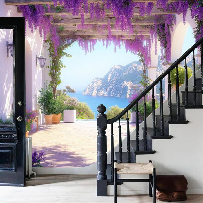 Papier Peint Panoramique Couloir Wisteria 350x256cm Poster Geant Mural ...