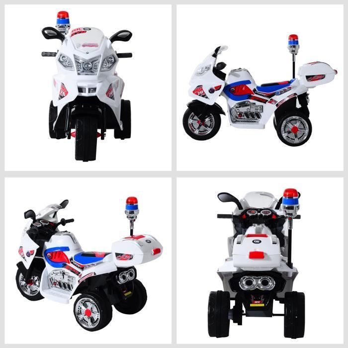 HOMCOM Moto scooter électrique pour enfants modèle policier
