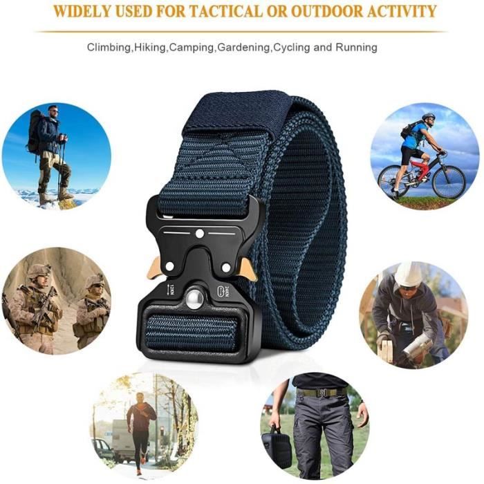 Fosongya Ceinture Élastique Homme à Boucle à Dégagement Rapide - Ceinture de Travail et Extérieure Durable pour Tenue Décontractée, 130cm Vert - Prix pas cher | CI