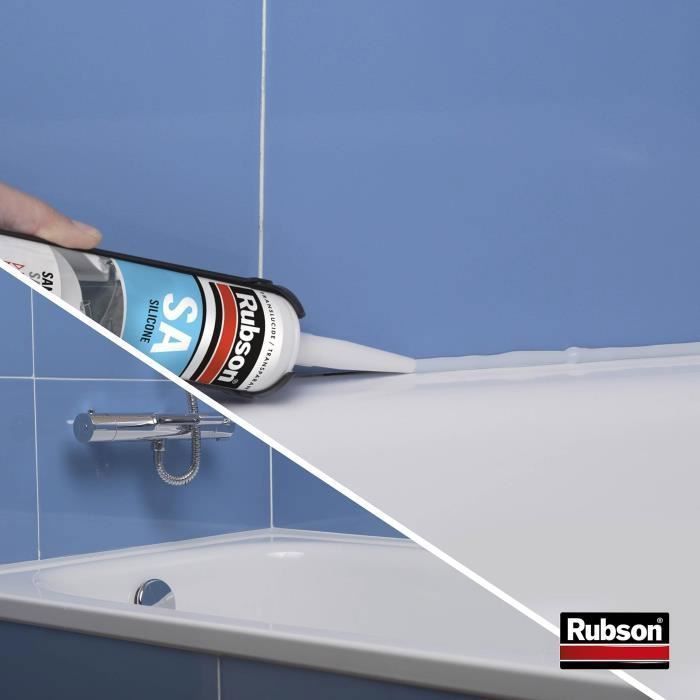 Mastic Sanitaire Rubson Pro Transparent - Cartouche 300ml, étanche Pour Salle De Bain