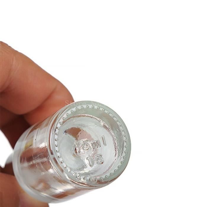 20 ml d'argent - Flacon compte gouttes vide en verre transparent, 10  pièces, de haute qualité, avec couvercle - Cdiscount Maison