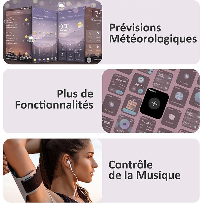 Montre Connectée Blackview R30PRO Smartwatch Fitness Avec Oxymètre - Gris (Homme/Femme)