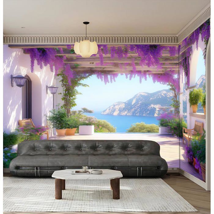 Papier Peint Panoramique Couloir Wisteria 350x256cm Poster Geant Mural ...