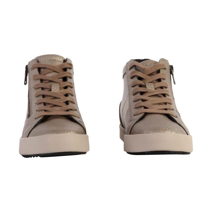 Basket Montante Cuir Geox Blomiee Taupe Taupe Cdiscount Chaussures