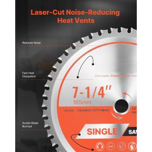 Lame De Scie Circulaire 185 Mm - 40 Dents, Alésage 20-16 Mm, Pour Coupe Bois - 8