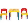 Ensemble Table et Chaises pour Enfants,Multifonctionnelles en Plastique pour Enfant avec Alphabets, Cadeau Educatif pour Enfant-0