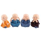 MELISSA & DOUG Quatre petits moines de bouddha figurine, résine artisanat ornement automobile ou décoration de la maison-XIU