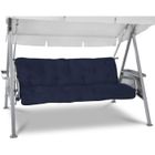 BEAUTISSU HOME STYLE Beautissu Coussin balancelle Flair HS 180x50x8cm Bleu foncé - coussin banquette + coussins accoudoirs pour balancelle