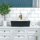 DEER VALLEY Vasque à Poser DeerValley Rectangulaire Noir en Céramique, 47.5x37.5x13cm, Blanc/Noir, Modèle DV-1V0001.