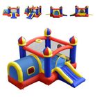 Château Gonflable pour Enfant avec Petite Maison, Zone de Saut, Toboggan, Panier de Basket - DREAMADE