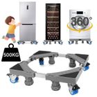 MAXLABER Support Machine a Laver, Ajustable Socle Lave Linge avec 4 Roues et 4 Pieds, Base Machine à Laver Charge 500kg, 41x65x12cm
