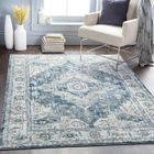 SURYA Tapis de Salon à Poils Courts Doux Vintage Oriental DALILA 160x220cm Bleu/Gris