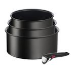Tefal Ingenio Eco Resist Lot 3 casseroles 16/18/20 cm (1,5/2,1/3 L) + poignée amovible, Empilable, Induction, Facile à nettoyer