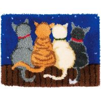 Loquet Crochet Kits Tapis Broderie Tapis Broderie Kit avec Motif Coloré Imprimé, Fil Crochet Fait À La Main Non Fini ，52 * 38 Cm