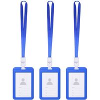 Porte Badges，avec Lanière Bleu,3Pcs Porte-Carte D’identité Badge pour l'entreprise,pour l'entreprise,Expositions,Conférences
