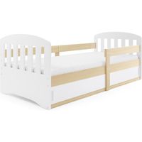 Lit enfant - CLASSIC - 80x160 - sommier à lattes - coffre sous le lit (bois)